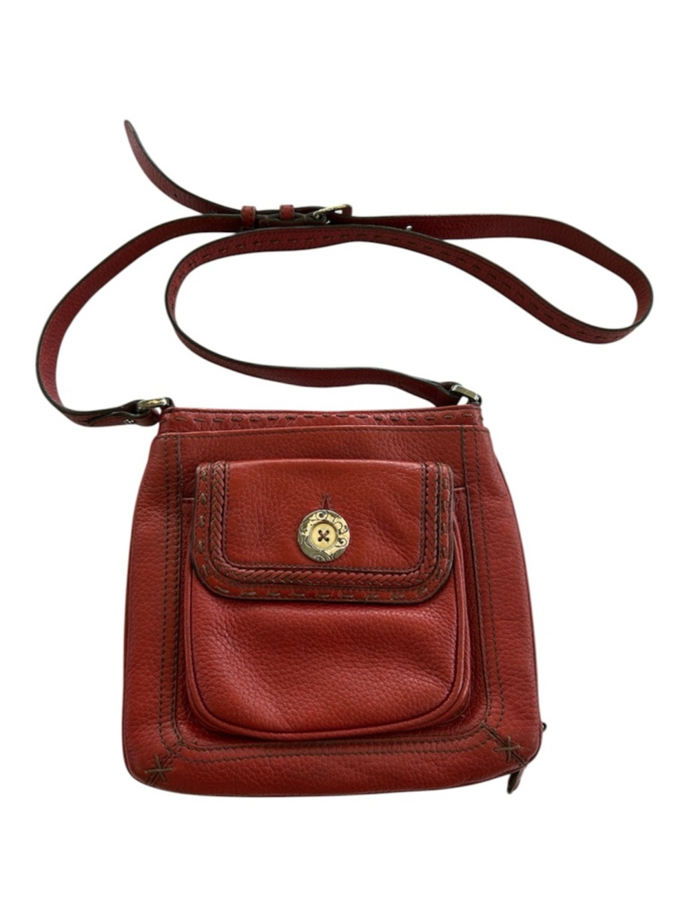 Vintage Brighton Red Pebbled Leather Mini Crossbody Bag